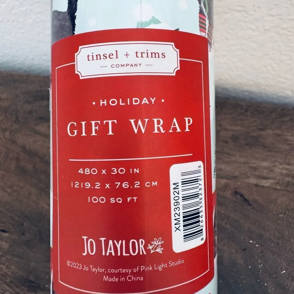 Christmas Cats Blue Holiday Gift Wrap Wrapping Paper Roll